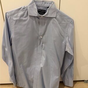 Medium blue fine twill shirt by Spier & Mackay - spread collar